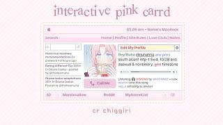 pink interactive carrd  cr chiggiri
