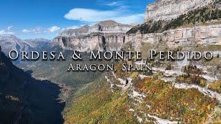 [4K] Ordesa & Monte Perdido: Unearthly beautiful canyon in Pyrenees sparkling with autumn colors