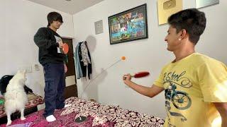 Playing Table Tennis On Bed 