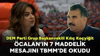 DEM Partili Kılıç Koçyiğit Öcalan'ın 7 maddelik mesajını TBMM'de okudu