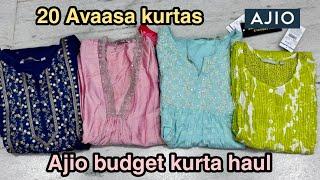 Ajio haul || Ajio kurta haul|| from 390 || 20 Avaasa kurtas under budget || Big bold sale 50-90%off