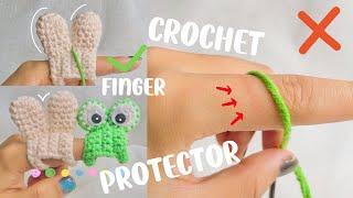 Index Finger Pain? Crochet a Finger  Protector with me | Cute crochet idea | Useful | Bunny | Frog