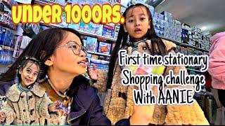 STATIONERY SHOPPING CHALLENGE WITH AANIE under 1000rs️| CHALLENGE MA K vayo yesto