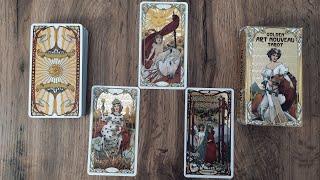 The Golden Art Nouveau Tarot Deck -  Unboxing and Flip Through