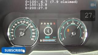 240 HP Jaguar XF 2.0T 0-203 km/h GREAT! Acceleration Test Autobahn