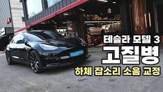 테슬라 모델3 퍼포먼스 고질병 하체 소음 잡소리 교정. 하체 소음 원인과 교체.