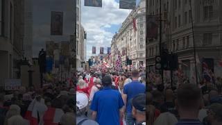 British patriots  marching in London  massive crowds