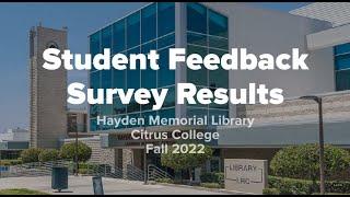 Student Library Survey Results Fall 2022