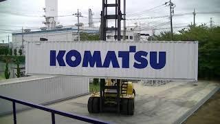 Komatsu forklift that carries containers