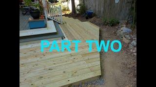 BUILDING A WOODEN STAIRWAY OUTSIDE AND 2 FLOATING DECKS ~ FLOATING DECK 1 ~ PART 2