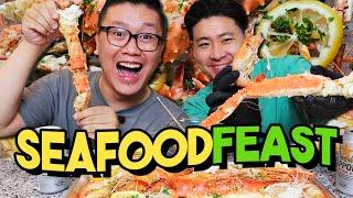 The Claws Come Out - King Crab and Giant Prawns - Seafood Mukbang