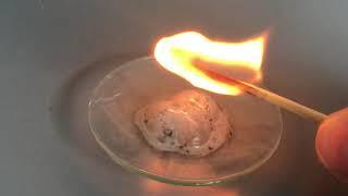 Calcium Carbide Reaction with Water to Produce Flammable Acetylene gas