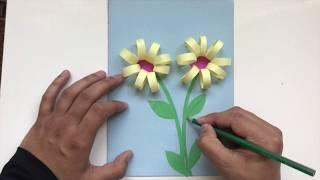 Рангли Қоғоздан Гул Ясаш || Как Сделать Цветок из Бумаги || Rangli Qog'ozdan Gul Yasash