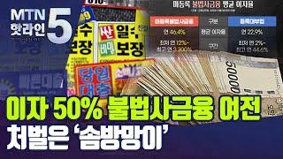 이자 50%대 불법사금융 여전…처벌은 '솜방망이' / 머니투데이방송 (뉴스)