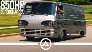 Supercharged 850 hp Ford Econoline Van Shredding Tires & DeBerti Contest Winner Announced!!