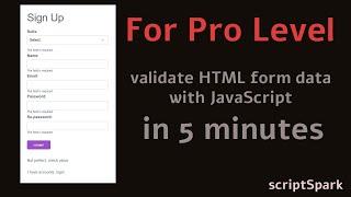 validate HTML form data client-side with JavaScript in 5 minutes