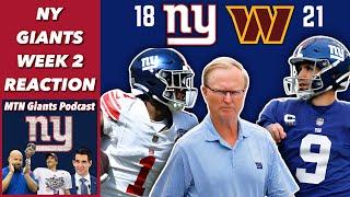 NY Giants Fall To 0-2 vs Commanders | Is The Season Over?