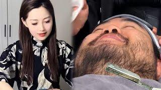 ASMR | Removes a lot of beard and fuzz from men's faces. 🪒 At least 30 years younger!