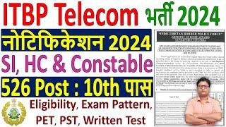 ITBP Constable Telecom Recruitment 2024 ¦ ITBP Telecom Vacancy 2024 ¦ ITBP Telecom Notification 2024