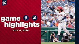 Mets vs. Nationals Highlights (7/4/24) | MLB Highlights