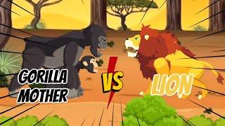 Gorilla Mother vs Lion | Lion vs Animals Level Challange | Animal DC2 Animation