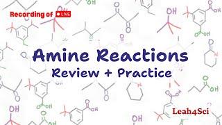 Amine Reactions and Practice (Live Recording) Organic Chemistry Review