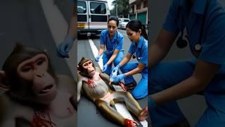 A monkey fell down from building #monkey #video #youtube #animals #ytshorts #youtube #yoitubeshorts