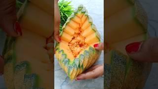 Simple Mastmelon  Carving Cutting Design Skill #shots #cuttingskills #melon #carving #fruitcutting