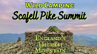 SCAFELL PIKE SUMMIT WILD CAMPING solo on England’s Highest Mountain Hiking 3 Peaks Challenge UK