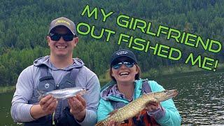 Kate's FIRST Fish from a Kayak while Fishing Salmon Lake and RV Sneak Peak!