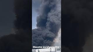 Massive commercial structure fire in Riverside California.