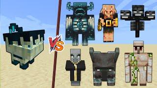 Sculk Snapper vs Minecraft bosses - Sculk Snapper vs Iron Golem Wither Ravager, Piglin Brute, Warden