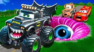 ZOMBIE Pit Transform In Beast Lightning McQueen & Big & Small Pixar Cars! Beam.NG Drive!