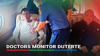 Inside the plane: Doctors monitor Rodrigo Duterte on way to ICC | ABS-CBN News