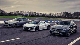 Honda NSX vs BMW M5 Competition vs Mercedes-AMG E 63 S | Drag Races | Top Gear