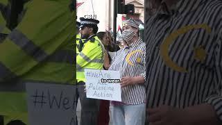 SHOCKING FOOTAGE shows Palestine Action activist dressed up as Nazi concentration camp victim