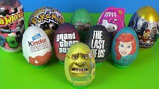 10 Surprise Eggs, Kinder Surprise ASMR GTA V The last of us 2 Shrek 5 Disney Minecraft