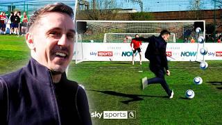 GARY NEVILLE VS 100 FANS! | Top Bins Challenge