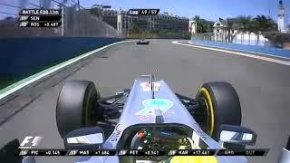 Nico Rosberg taking hands off the steering to control F-duct at the European GP, 2012