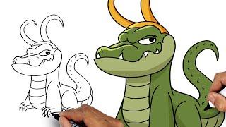 How To Draw Alligator Loki
