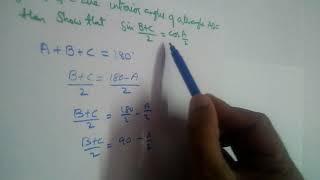 If A B and C are interior angles of a triangle, then show that sin(B+C)/2 = cos(A/2)