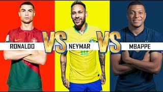 Comparison: Cristiano Ronaldo Vs Mbappé Vs  Neymar Júnior.