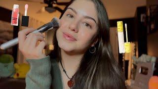 ASMR - Doing My Everyday Makeup (relaxing whispers & tapping sounds) 