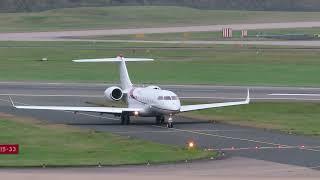 PRIVATE OWNED BOMBARIDER GLOBAL 5000 M-CVGL ARRIVING AT BIRMINGHAM AIRPORT 03/11/24