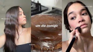 um dia comigo | fazendo um bolinho e maquia e fala..