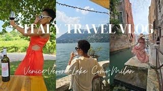 ITALY TRAVEL VLOG 2024| HELLO Venice, Lake Como, & Milan| Condola Ride+Wine tasting+ Food & more!!