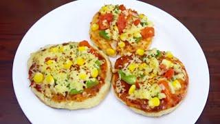 Homemade Pizza in Tawa / Mini Pizza Recipe / How to make Mini Pizza at Home / Pizza Without Oven