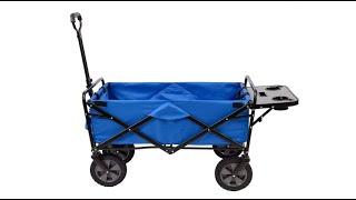 Mac Sports Collapsible Folding Outdoor Utility Wagon with Side Table - Blue - Overview