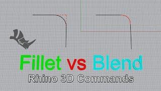 Fillet VS Blend command in Rhino 3D- Discuss the Similarity/Difference on Using the Commands #356
