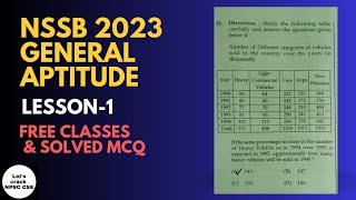 NSSB 2023 General Aptitude Lesson- 1 | Free Classes & Solved MCQs